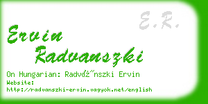 ervin radvanszki business card